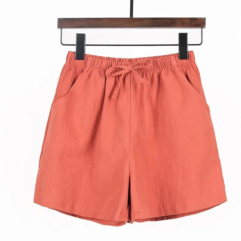 Luftige hørshorts til damer med høj talje og sporty pasform – Fenja
