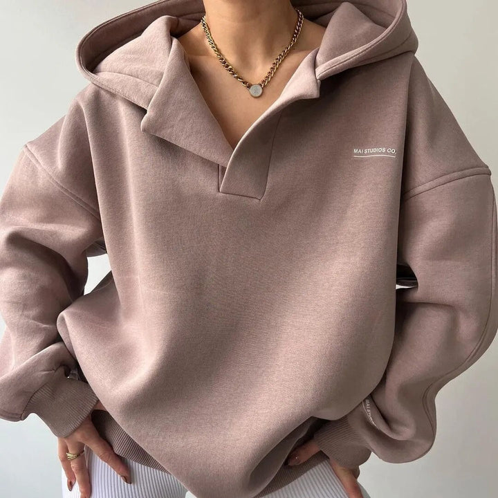 Trendy Oversized Dame-hoodie med hætte - Luna
