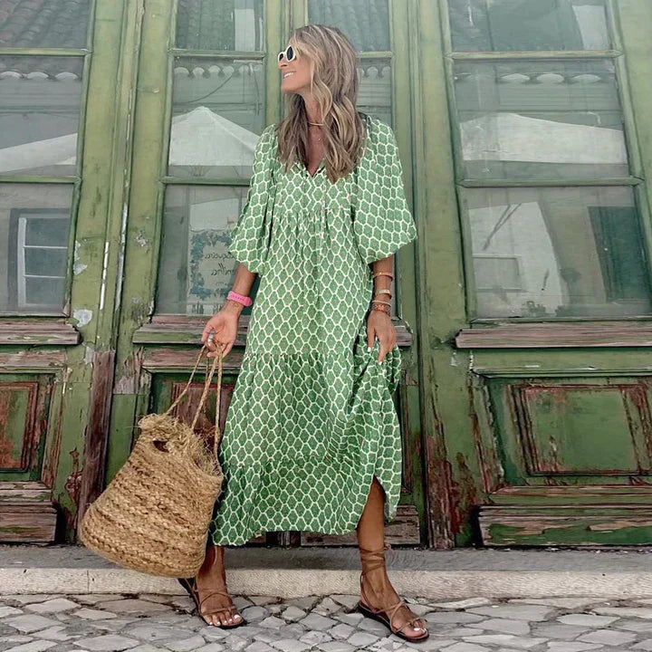 Boho-sommerkjole i Ibiza-stil med løs pasform – Elira