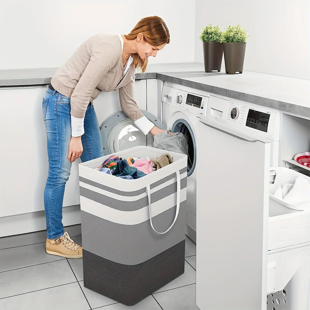 75L Stor Vaskekurv med Håndtag & Sammenklappeligt Design – Solen