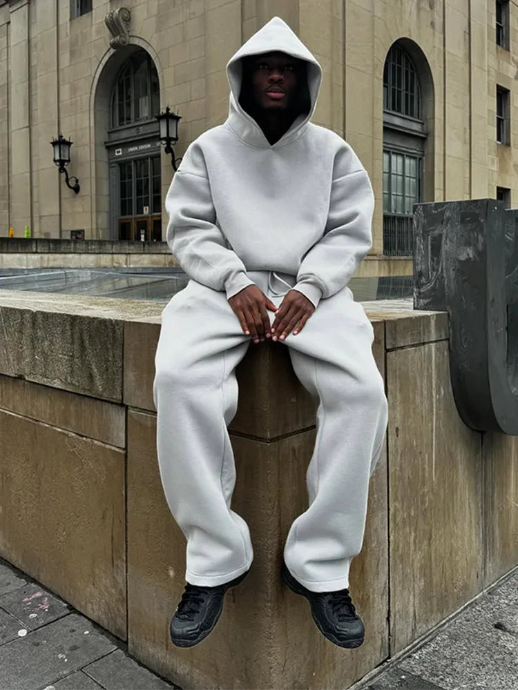 Oversized herre træningssæt med hoodie og joggingbukser – Bastian