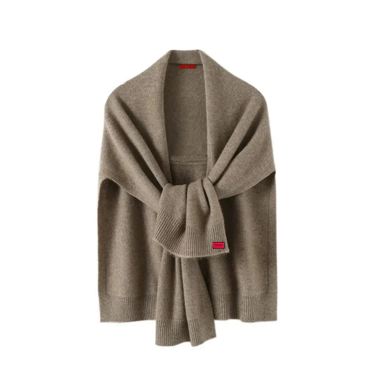 Damernes strik-poncho i blødt materiale - Lorena