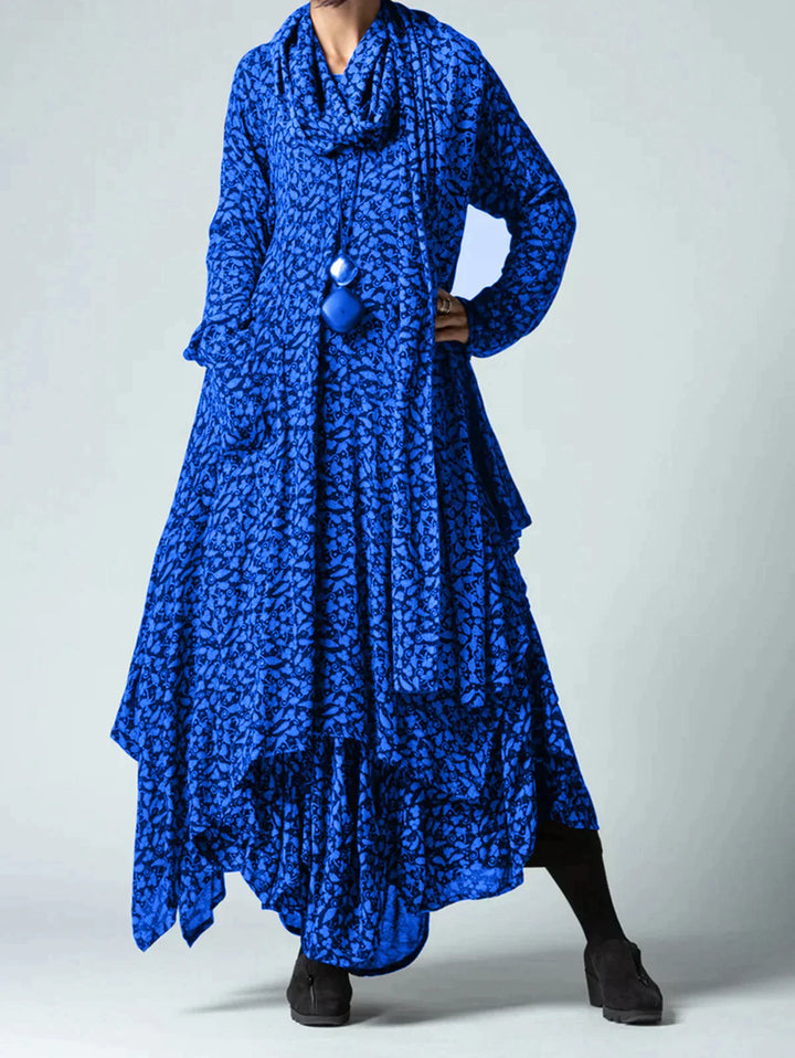 Maxi efterårskjole med print – Soraya