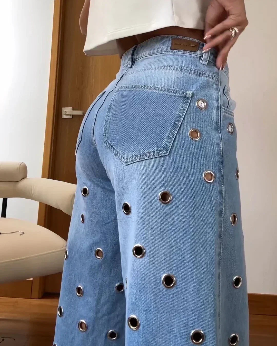 Retro Komfort Højtaljede Flare-Jeans - Leona