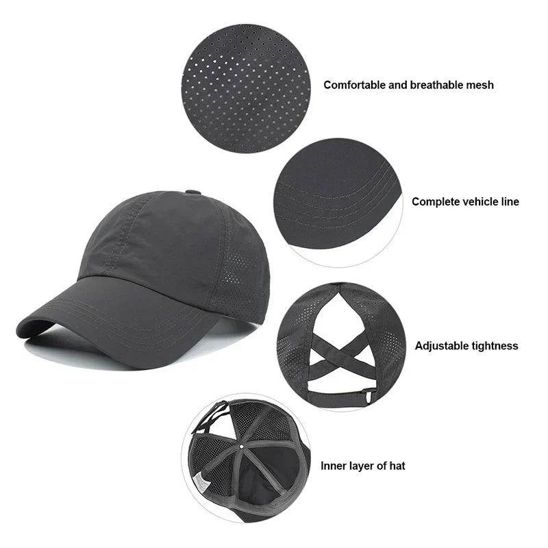 Åndbar unisex sports-basecap i mesh med justerbar pasform – AeroCap