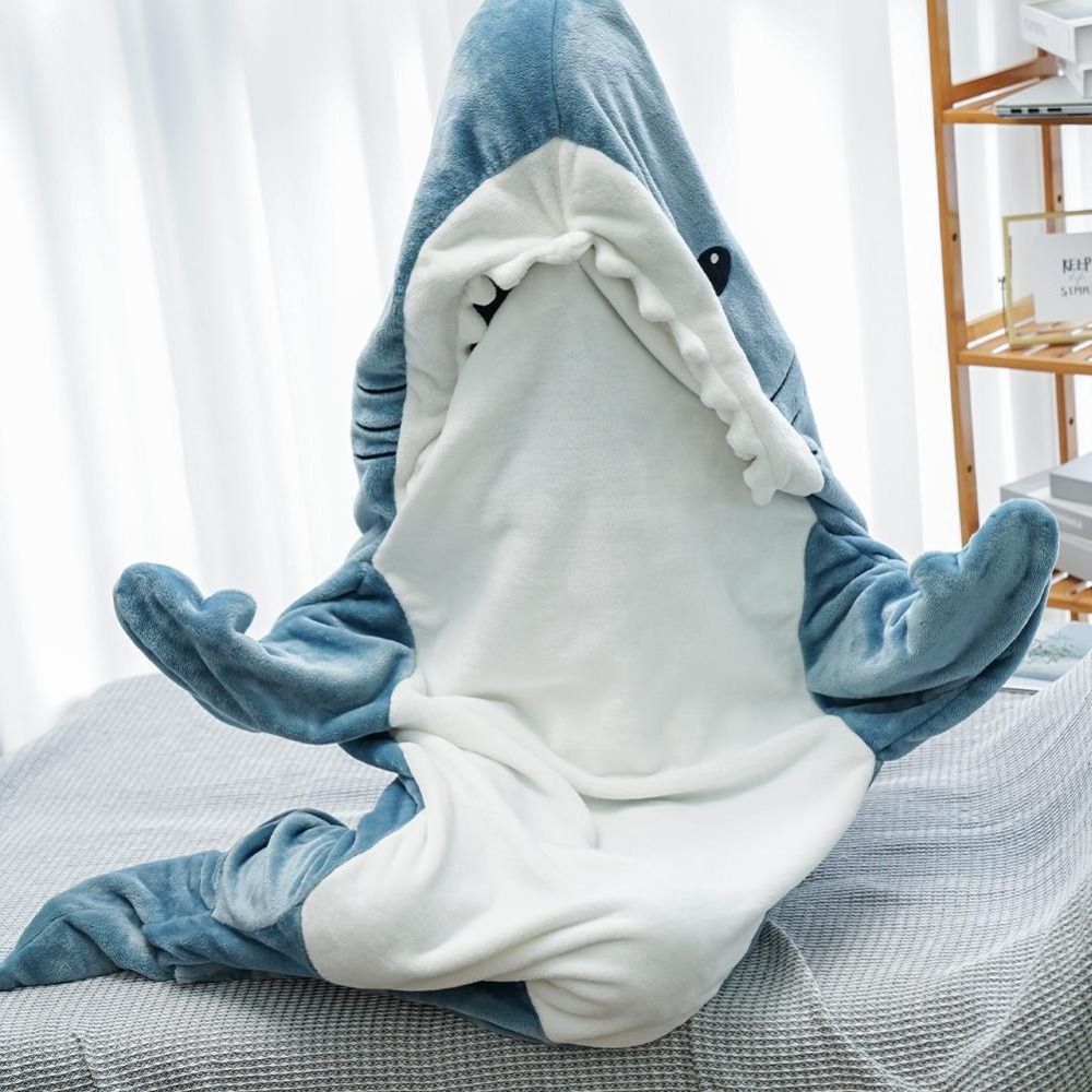 Ultrablød haj-onesie til børn og voksne - ChompChill