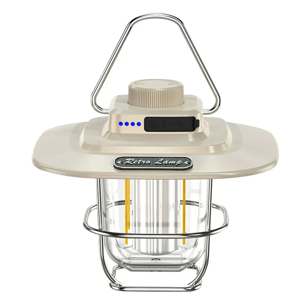 Retro Genopladelig LED Campinglanterne - NostalgiaGlow