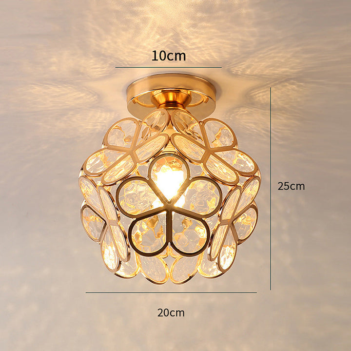 Loftlampe med glasblomster - FloraGlow