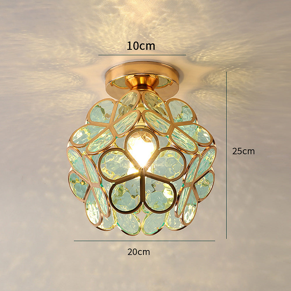 Loftlampe med glasblomster - FloraGlow