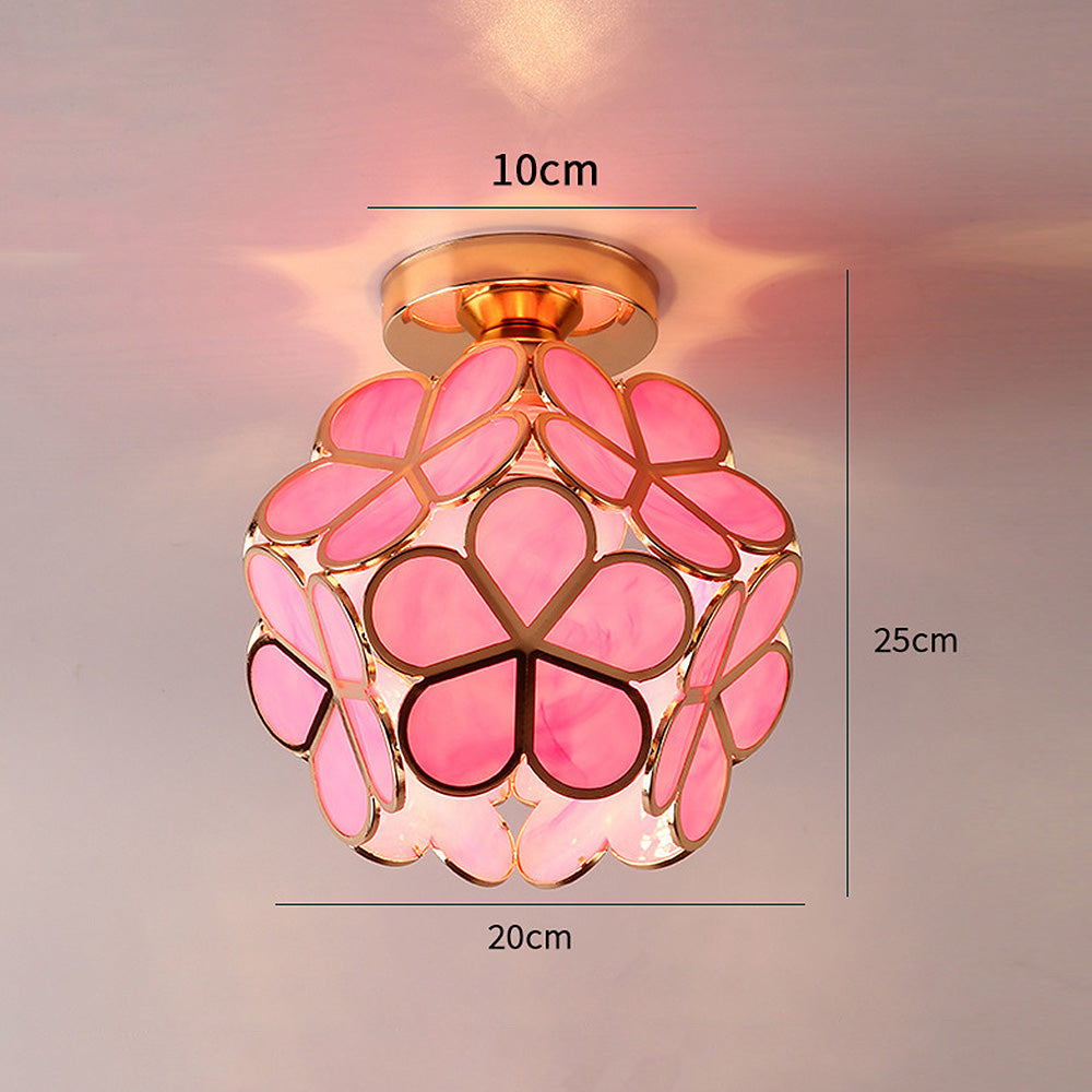 Loftlampe med glasblomster - FloraGlow