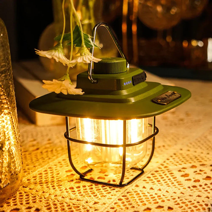 Retro Genopladelig LED Campinglanterne - NostalgiaGlow