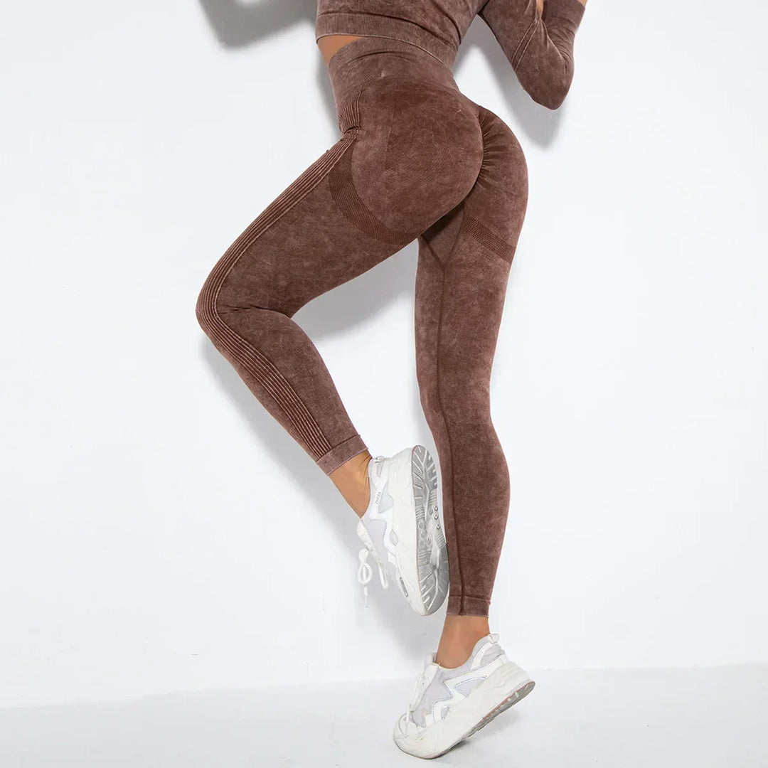 Sømløst yogasæt til kvinder med cropped top - Nova