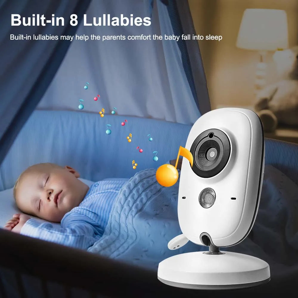 3,5-tommer video baby monitor med nattesyn, temperaturdisplay og tovejs lyd