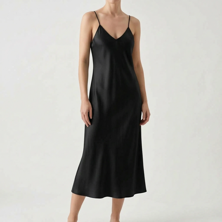 Satin Texture Slip Dress -  Lois