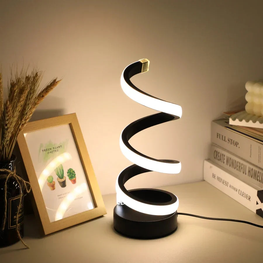 Moderne S-formet skrivebordslampe - FlexiGlow