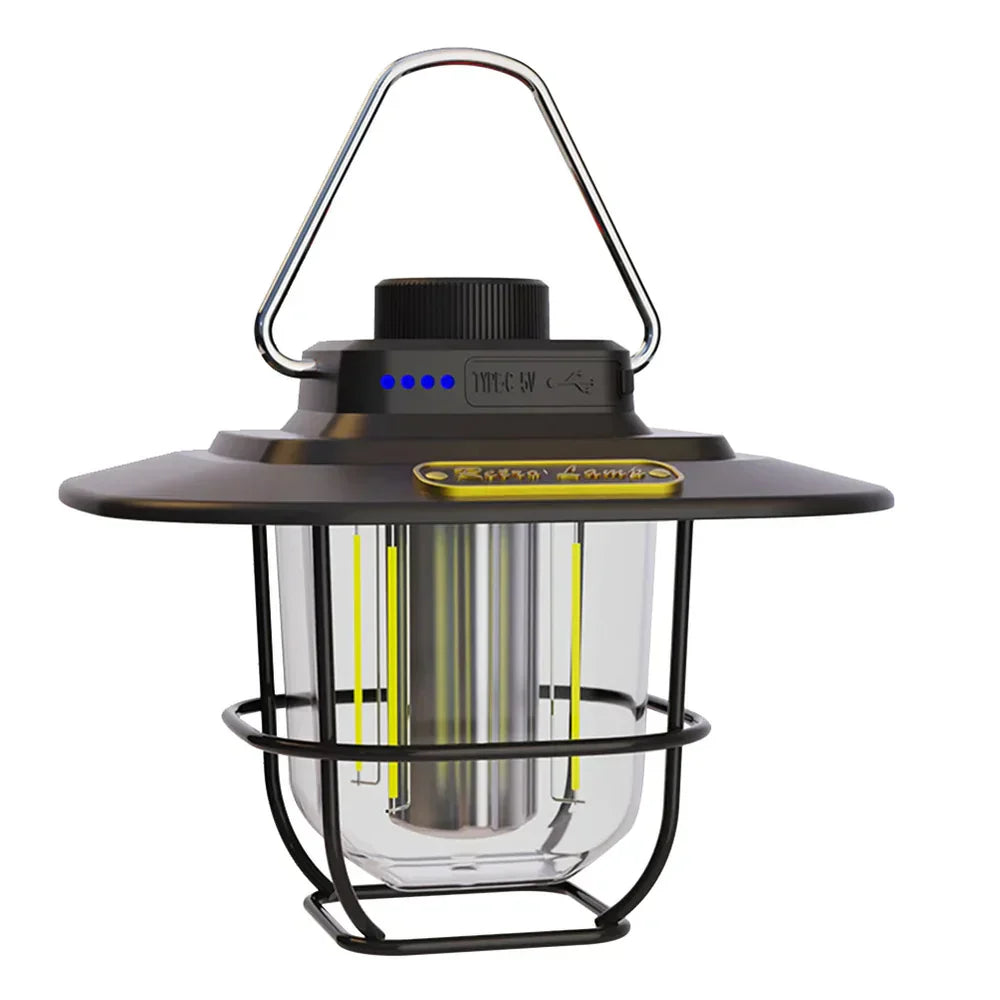 Retro Genopladelig LED Campinglanterne - NostalgiaGlow