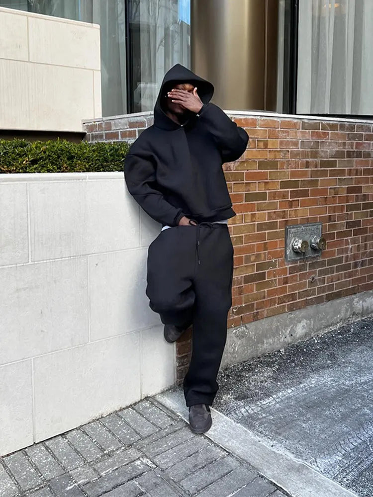 Oversized herre træningssæt med hoodie og joggingbukser – Bastian