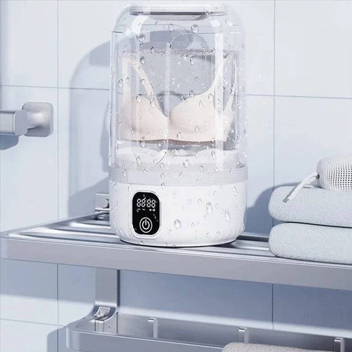 Bærbar mini vaskemaskine med LED-display til rejser og små tøjstykker