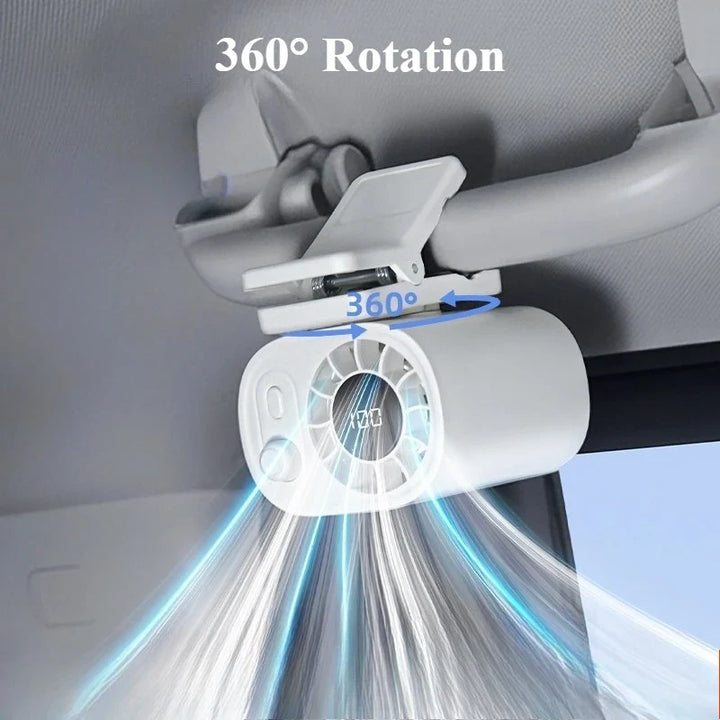 Hipacool bærbar bilklipsvifte med 360° rotation og 100 hastigheder – ClipAir