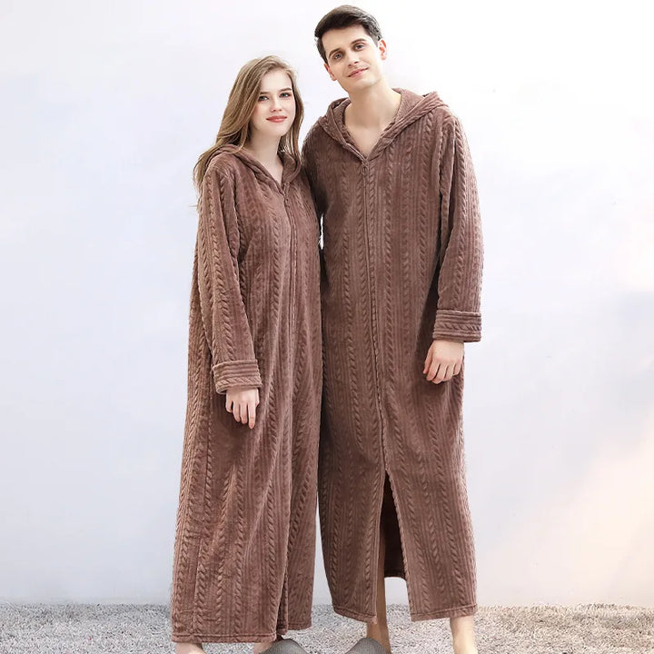 Kapuzen-flannel badehætte til par - CosyHug