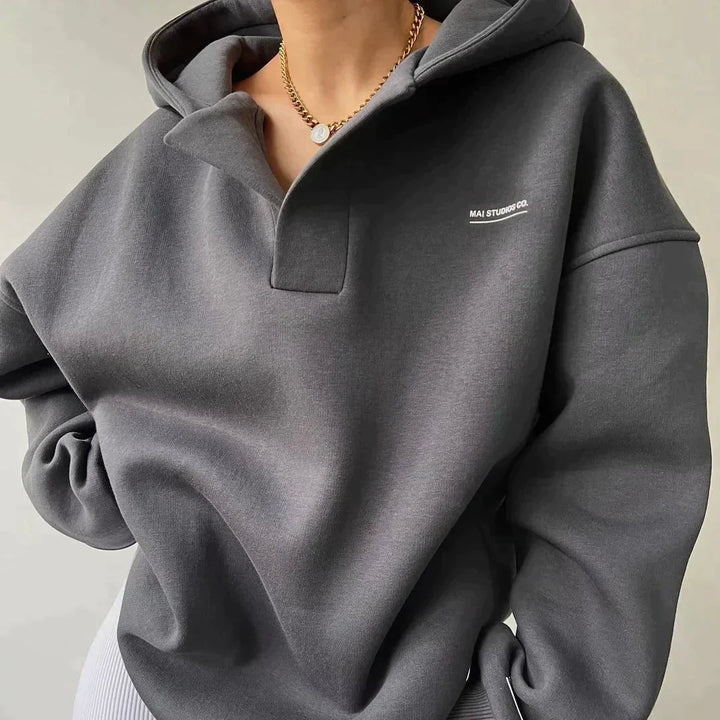 Trendy Oversized Dame-hoodie med hætte - Luna
