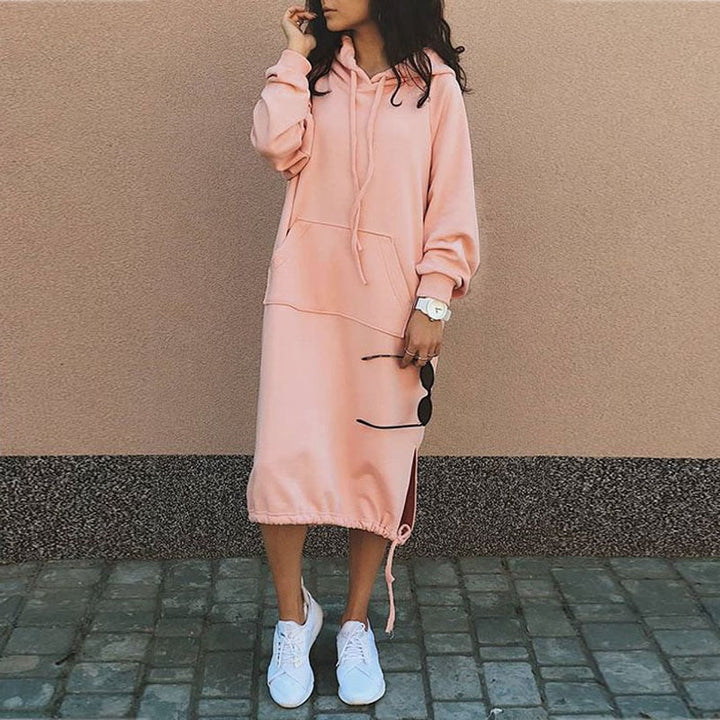 Stilfuld Lang Hoodie-kjole - Elina