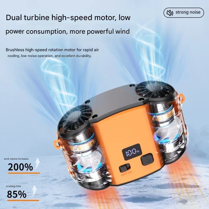 UDend Double Air Outlet Talje- og Nakkefan med Dobbelt Udstødning – WindMate