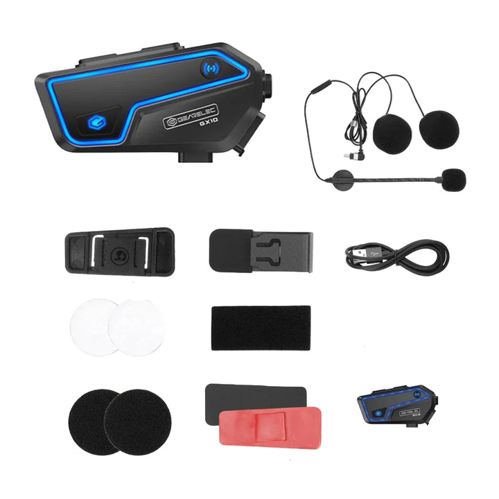 Bluetooth motorcykel intercom 10 ryttere & IP67 vandtæt – RideSync