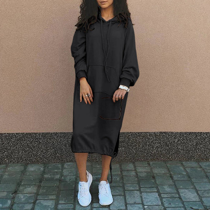 Stilfuld Lang Hoodie-kjole - Elina