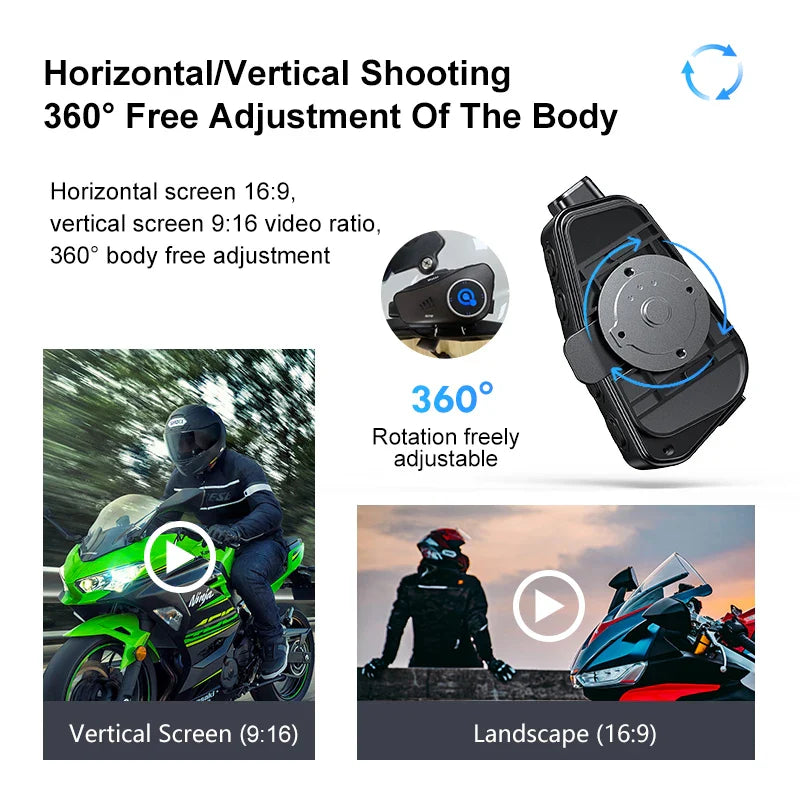 Bluetooth motorcykelhjelm kamera 1080P HD vandtæt – ApexRide