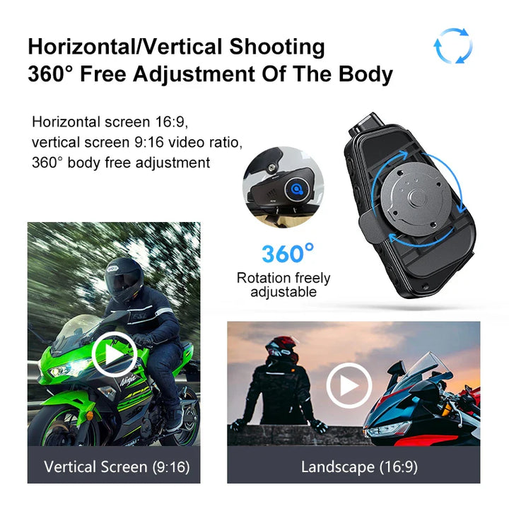 Bluetooth motorcykelhjelm kamera 1080P HD vandtæt – ApexRide