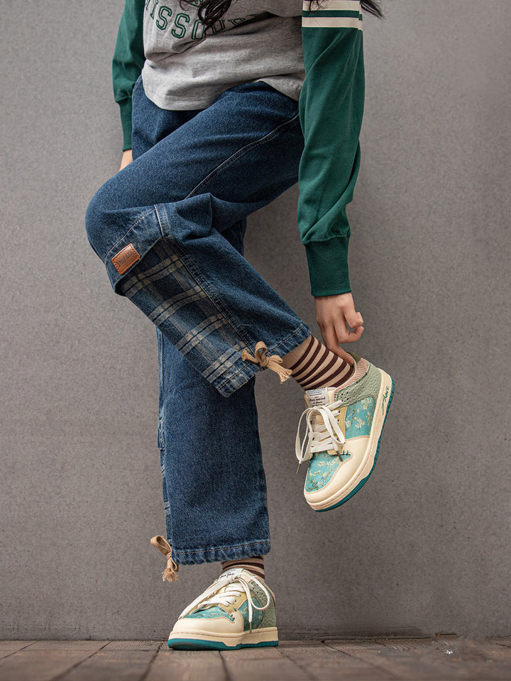 Stilfulde unisex kunst-sneakers med mandelblomstprint – Arta