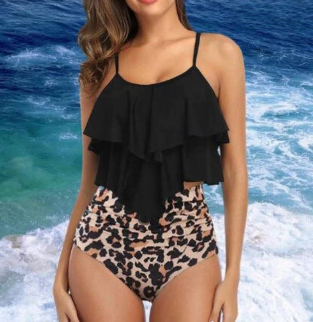 Tankini med rucher og høj talje – Neriah