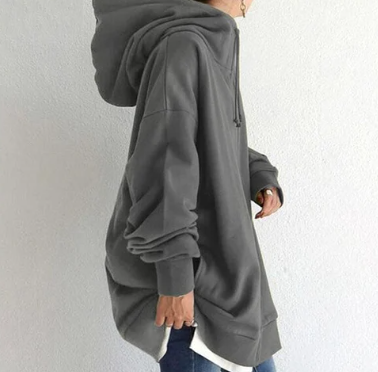 Oversized dame hoodie med lynlås og hætte – Efterårsmagi Meliora
