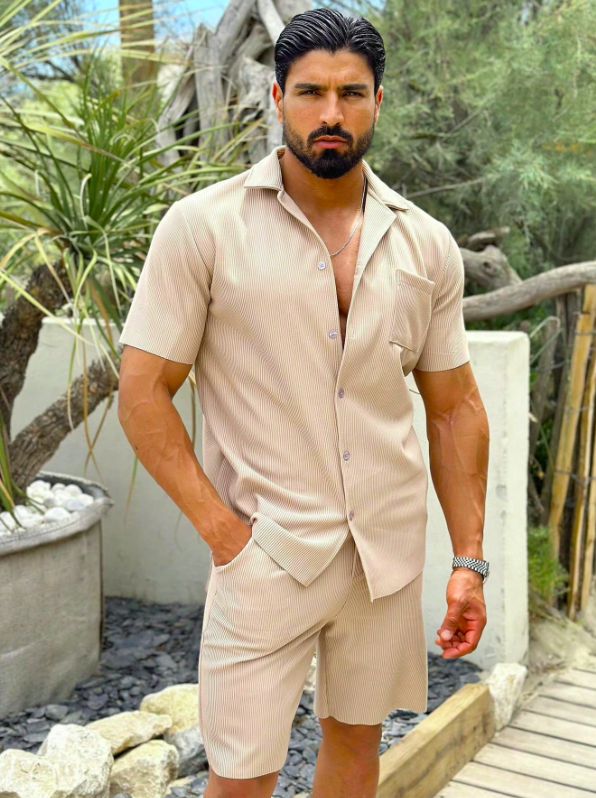 Trendy Beige Premium Sommerherresæt – Matteo