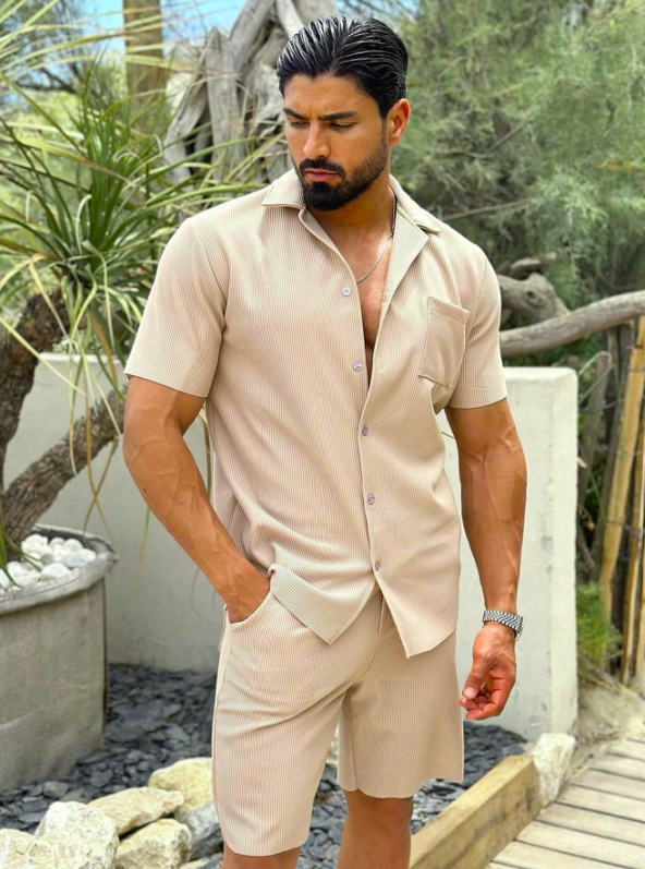 Trendy Beige Premium Sommerherresæt – Matteo