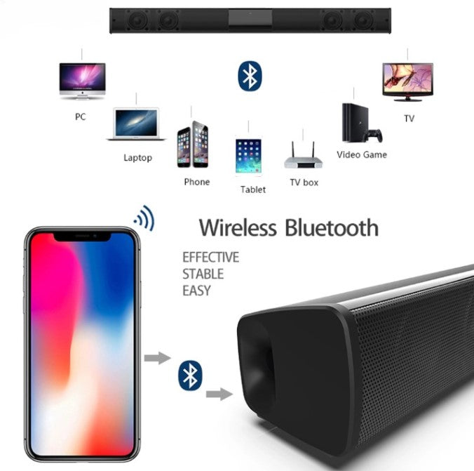 Trådløs Bluetooth Soundbar Stereo Højttalersystem med FM & USB – CineWave