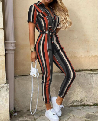 Trendy retro-jumpsuit med knapstolpe – Efterårsmagi Velia