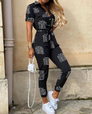 Trendy retro-jumpsuit med knapstolpe – Efterårsmagi Velia