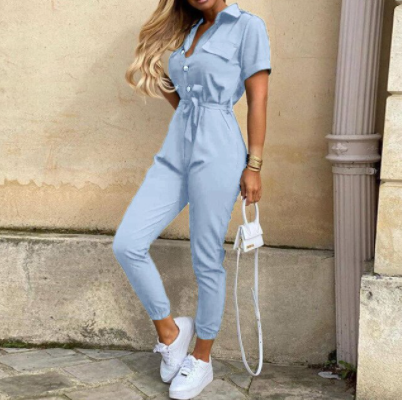 Trendy retro-jumpsuit med knapstolpe – Efterårsmagi Velia