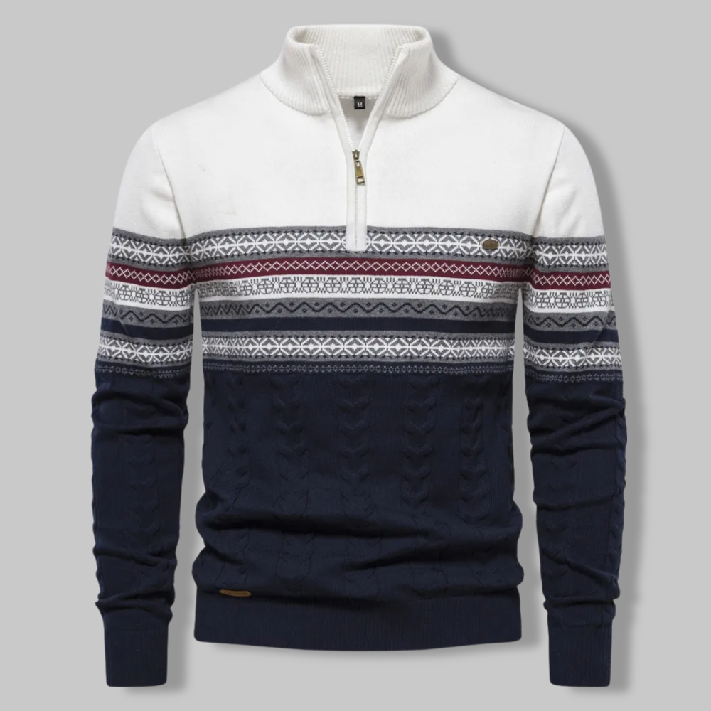 Stribet zip-sweater - SummitZip