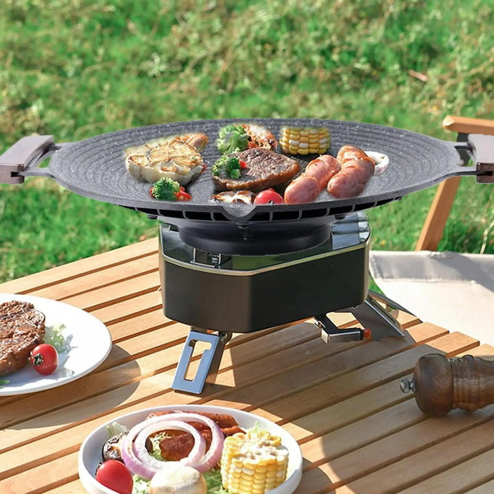 Bærbar aluminium grillpande med håndtag til camping og BBQ - Arlo