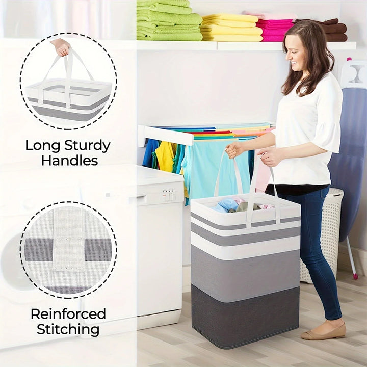 75L Stor Vaskekurv med Håndtag & Sammenklappeligt Design – Solen