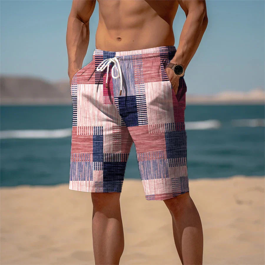 Badeshorts til herre Bomuld 3D-print Åndbar Sommerlook - Jamal