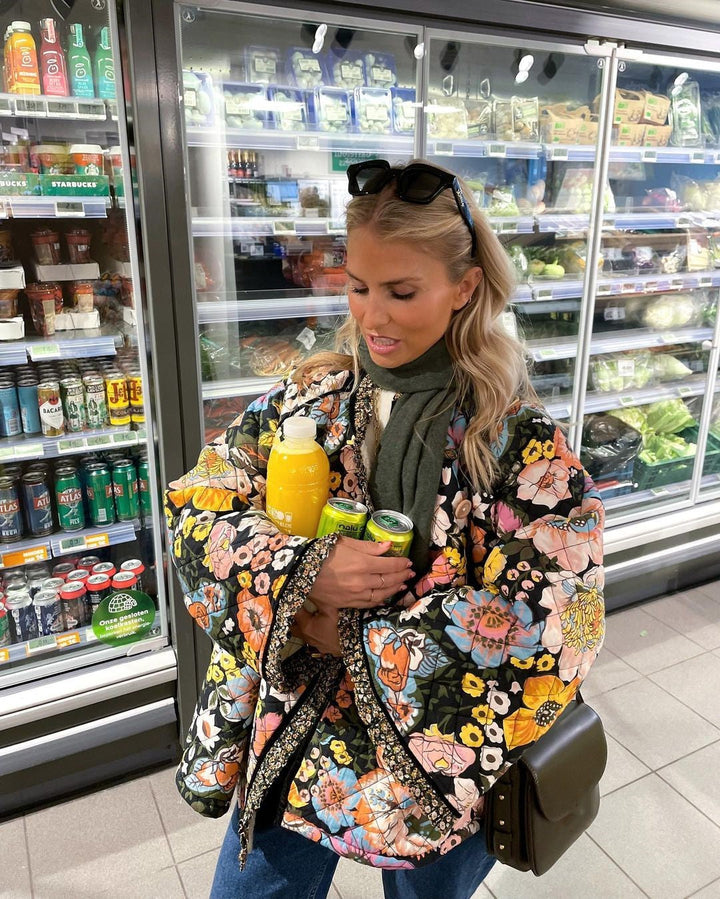 Foret damejakke med blomsterprint - Evelyn
