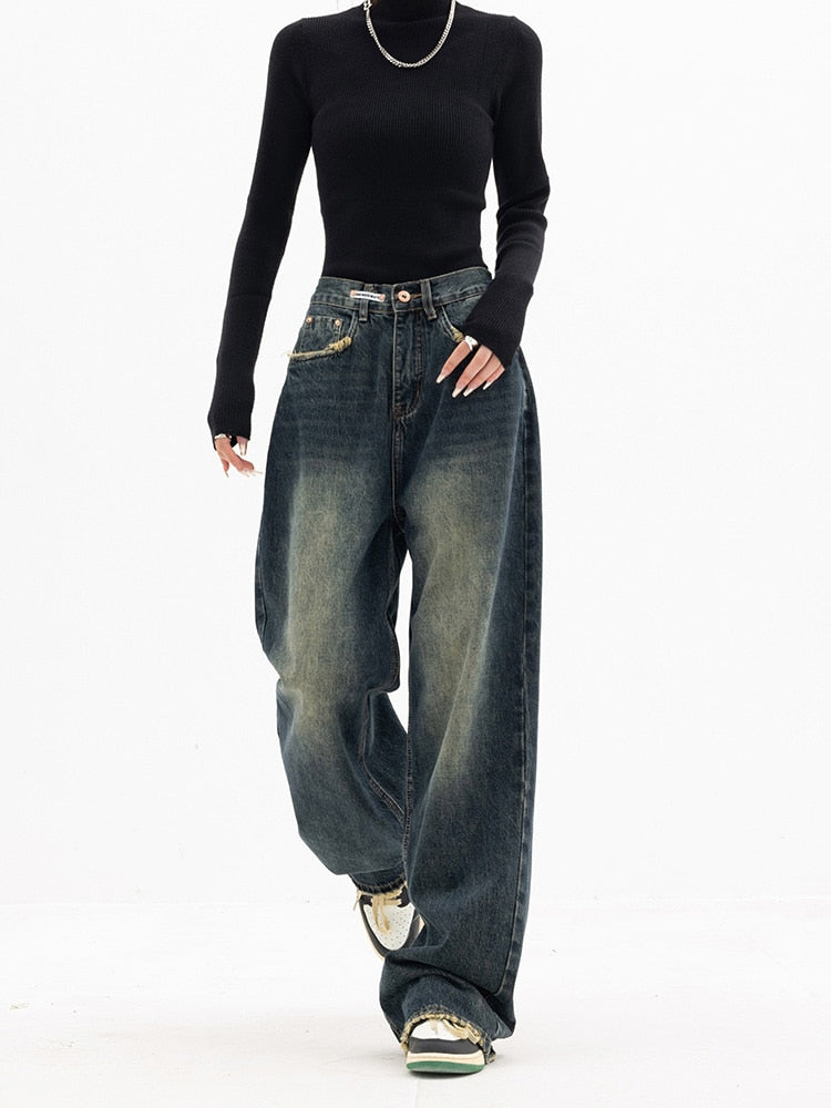 Vintage baggy jeans til damer - Aria