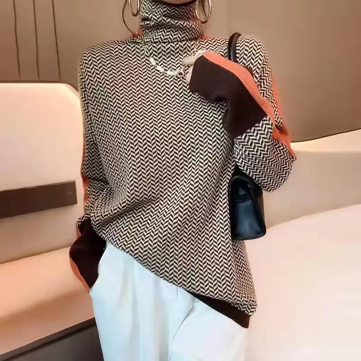 Dame rullekrave sweater i blødt strik – Amira