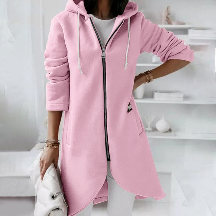 Dame hoodie vest med lynlås og hætte – Shaly