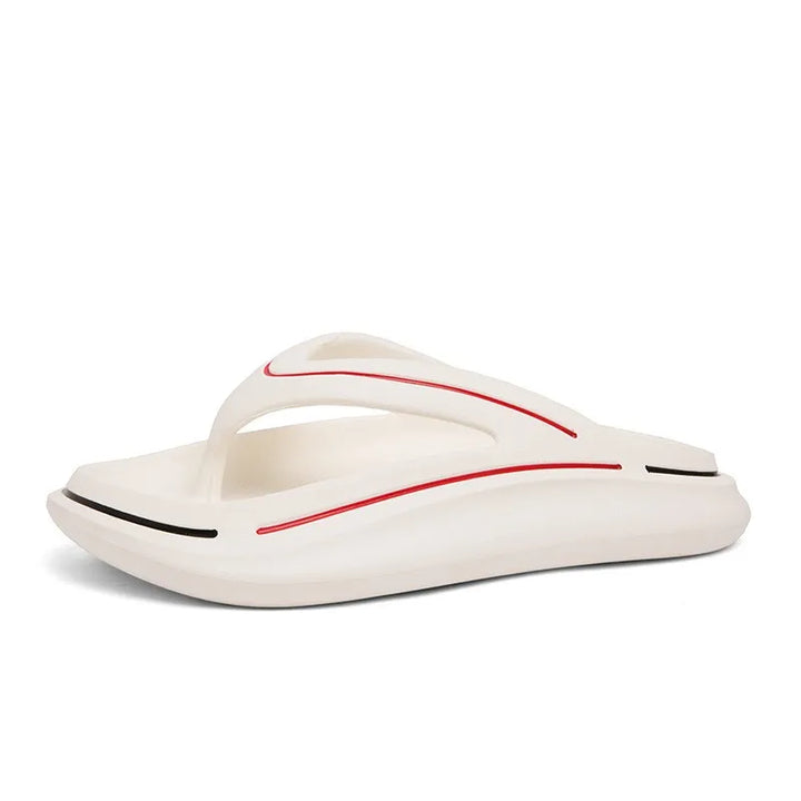 Hvide ultralette unisex sommertøfler med memory-foam-sål – Jureo