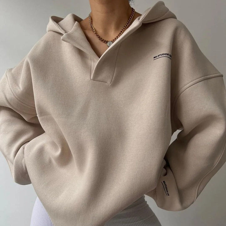 Trendy Oversized Dame-hoodie med hætte - Luna